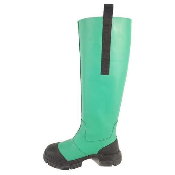 Ganni Rubber Country Boots Size 38 US 8 Kelly Green - Picture 8 of 12